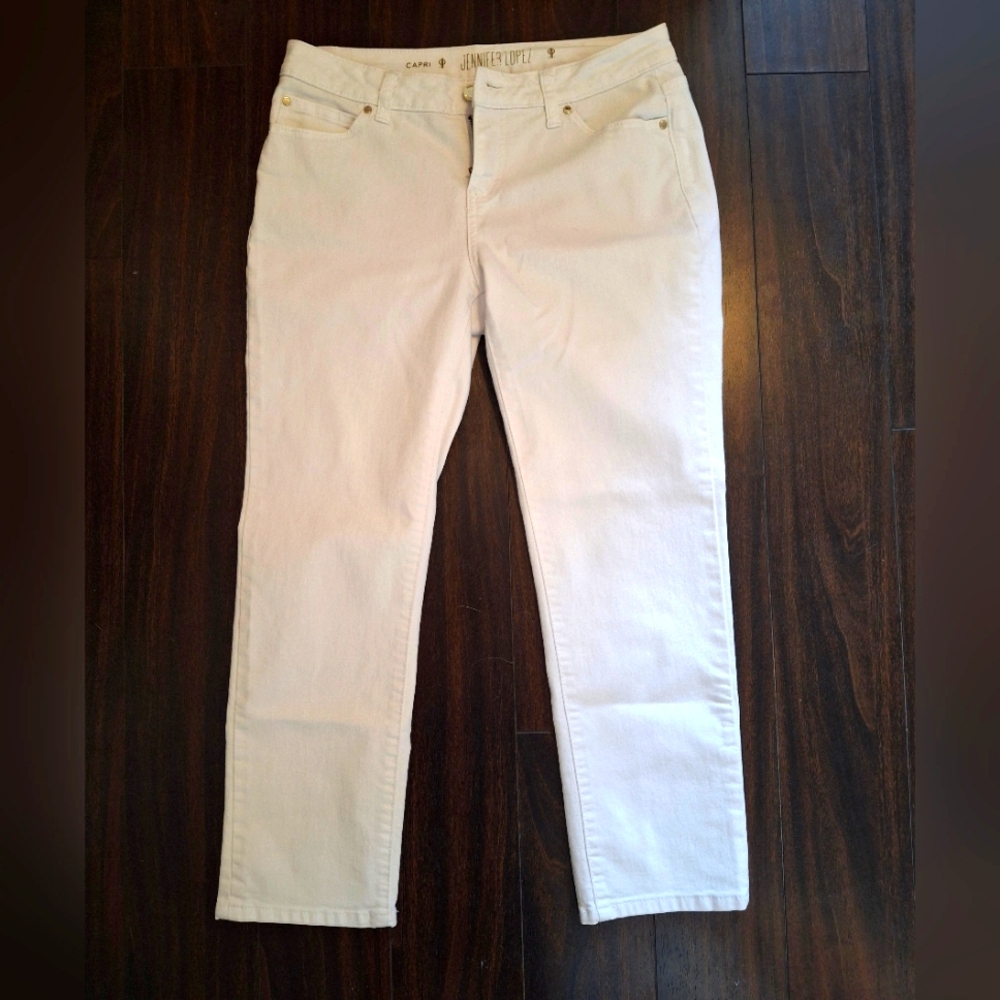 2000s JENNIFER LOPEZ white Denim capris
